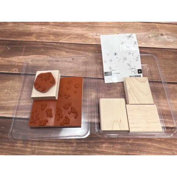 STAMPIN' UP! 111129 SPRINKLES WOOD MOUNTED RUBBER STAMP SET OF 4 - Picture 2 of 3
